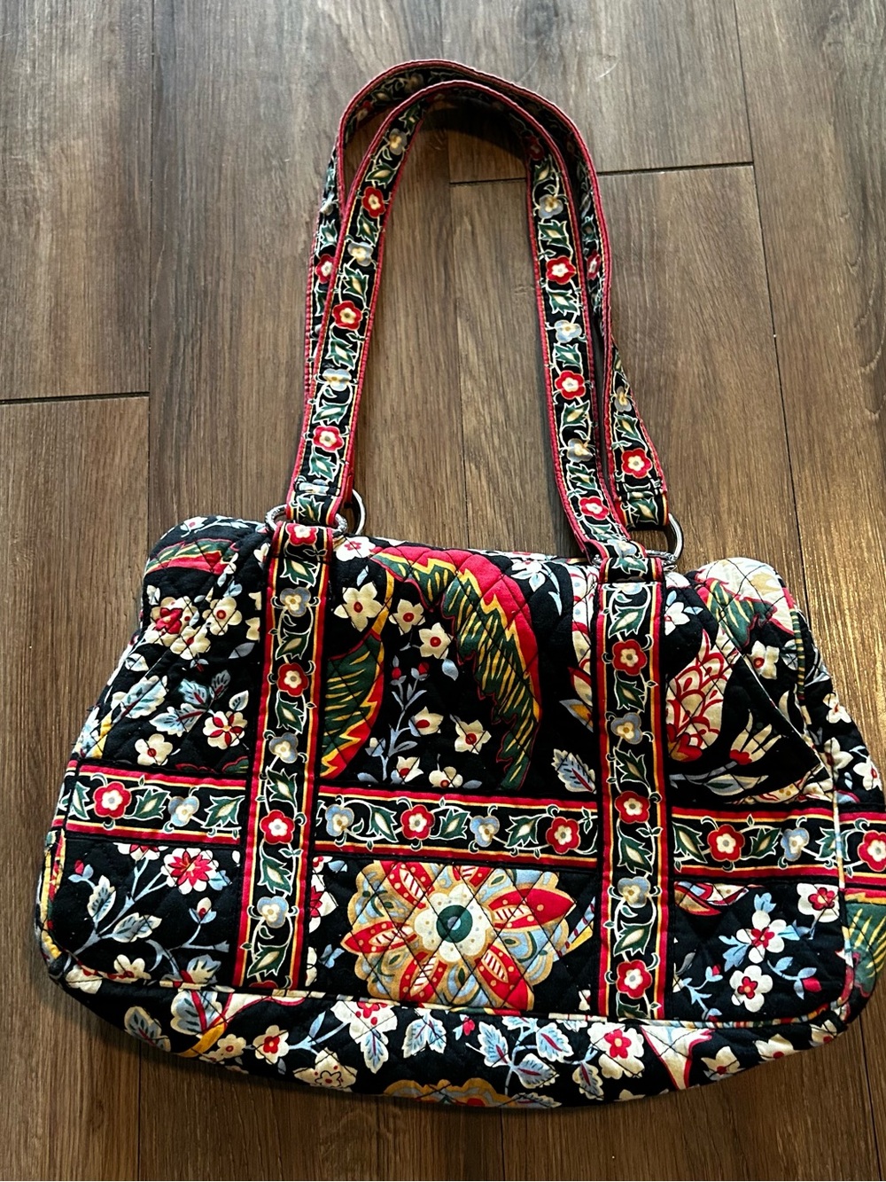 Vera Bradley Squared Away Tote Bag in Retired Versailles 2010 Shoulder Bag EUC